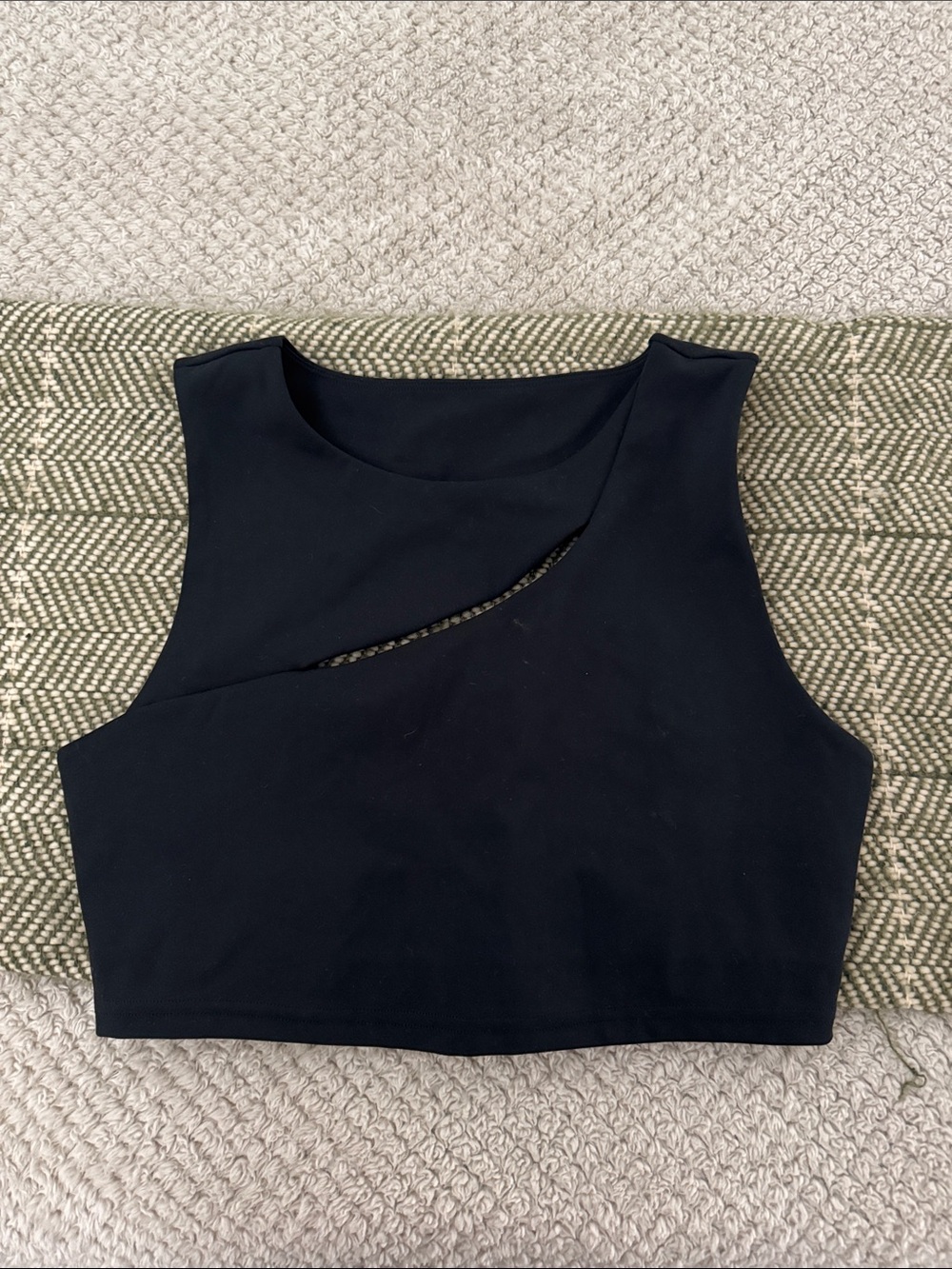 Spiritual Gangster Black Sports Bra with Asymmetrical Cutout